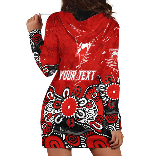 Personalized Sydney Swans Hoodie Dress Aboriginal Dot Painting Graffiti Style