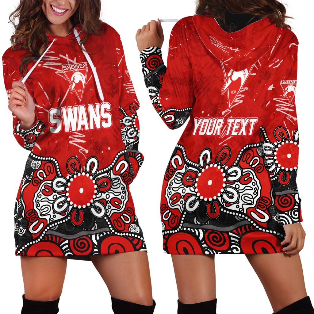 Personalized Sydney Swans Hoodie Dress Aboriginal Dot Painting Graffiti Style