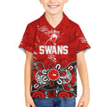 Personalized Sydney Swans Kid Hawaiian Shirt Aboriginal Dot Painting Graffiti Style