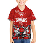 Personalized Sydney Swans Kid Hawaiian Shirt Aboriginal Dot Painting Graffiti Style
