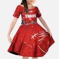 Personalized Sydney Swans Kid Short Sleeve Dress Aboriginal Dot Painting Graffiti Style