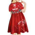 Personalized Sydney Swans Kid Short Sleeve Dress Aboriginal Dot Painting Graffiti Style