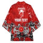 Personalized Sydney Swans Kimono Aboriginal Dot Painting Graffiti Style