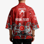 Personalized Sydney Swans Kimono Aboriginal Dot Painting Graffiti Style