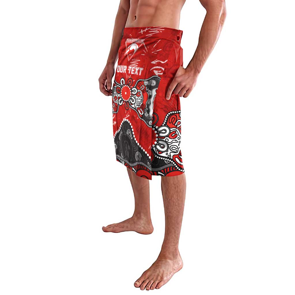 Personalized Sydney Swans Lavalava Aboriginal Dot Painting Graffiti Style