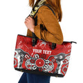 Personalized Sydney Swans Leather Tote Bag Aboriginal Dot Painting Graffiti Style