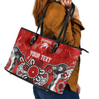 Personalized Sydney Swans Leather Tote Bag Aboriginal Dot Painting Graffiti Style