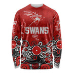 Personalized Sydney Swans Long Sleeve Shirt Aboriginal Dot Painting Graffiti Style