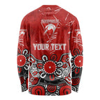 Personalized Sydney Swans Long Sleeve Shirt Aboriginal Dot Painting Graffiti Style