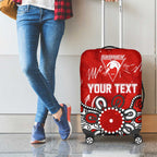 Personalized Sydney Swans Luggage Cover Aboriginal Dot Painting Graffiti Style