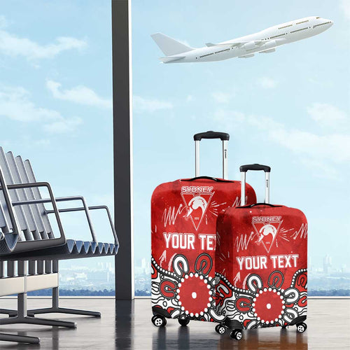 Personalized Sydney Swans Luggage Cover Aboriginal Dot Painting Graffiti Style