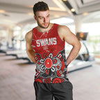 Personalized Sydney Swans Men Tank Top Aboriginal Dot Painting Graffiti Style