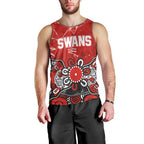 Personalized Sydney Swans Men Tank Top Aboriginal Dot Painting Graffiti Style