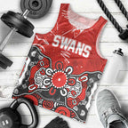 Personalized Sydney Swans Men Tank Top Aboriginal Dot Painting Graffiti Style