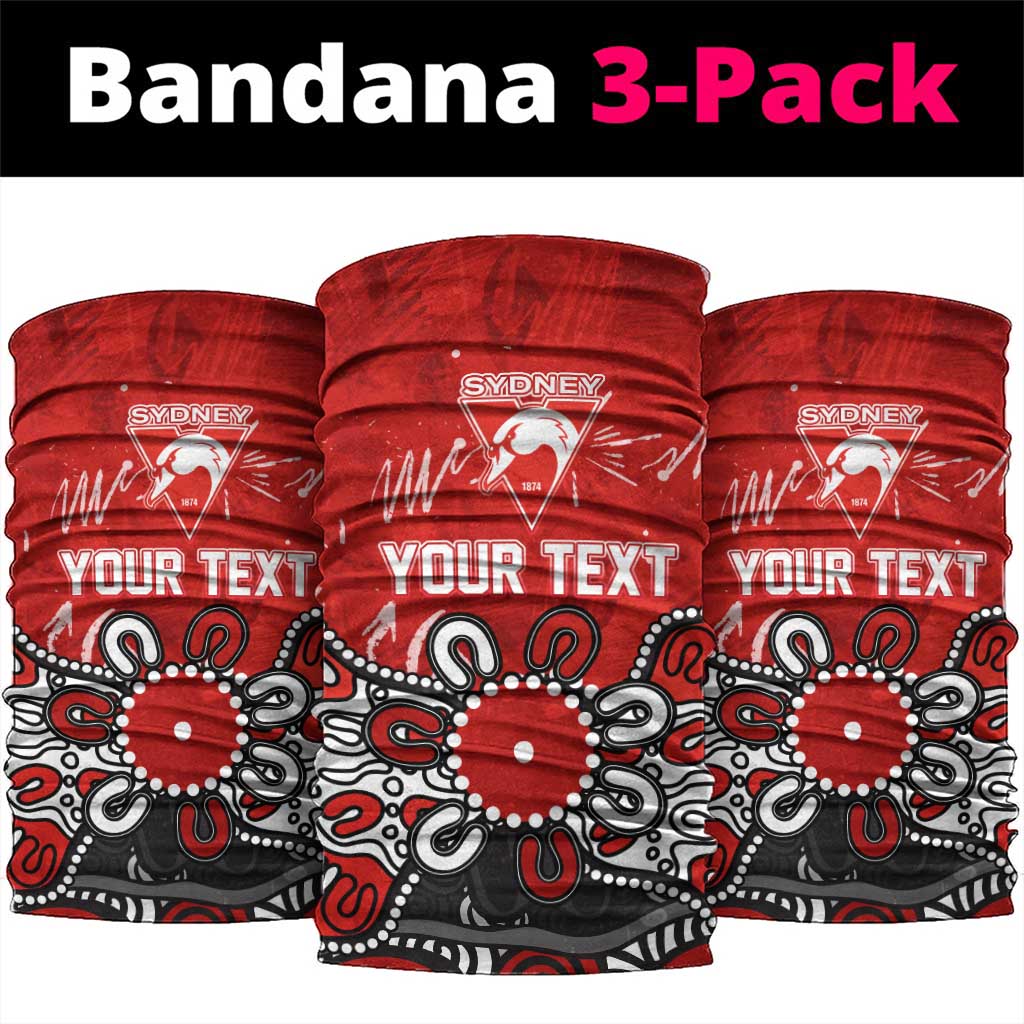 Personalized Sydney Swans Neck Gaiter Aboriginal Dot Painting Graffiti Style