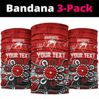 Personalized Sydney Swans Neck Gaiter Aboriginal Dot Painting Graffiti Style