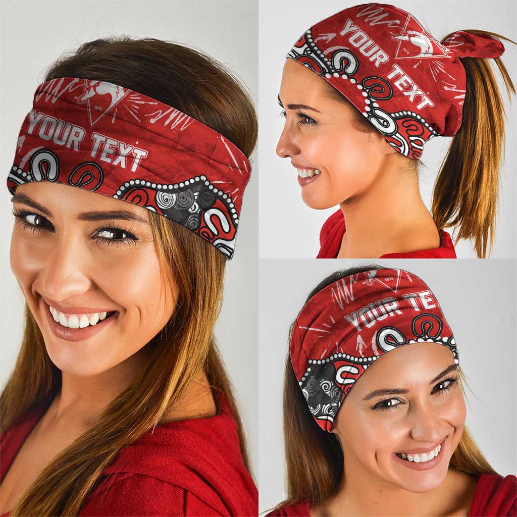 Personalized Sydney Swans Neck Gaiter Aboriginal Dot Painting Graffiti Style