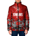 Personalized Sydney Swans Padded Jacket Aboriginal Dot Painting Graffiti Style