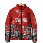 Personalized Sydney Swans Padded Jacket Aboriginal Dot Painting Graffiti Style