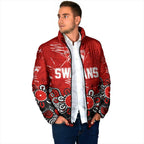 Personalized Sydney Swans Padded Jacket Aboriginal Dot Painting Graffiti Style