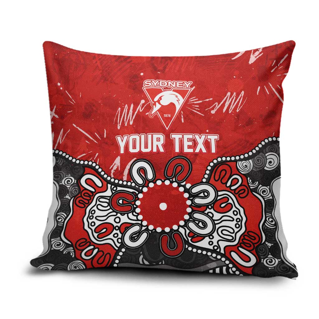 Personalized Sydney Swans Pillow Cover Aboriginal Dot Painting Graffiti Style
