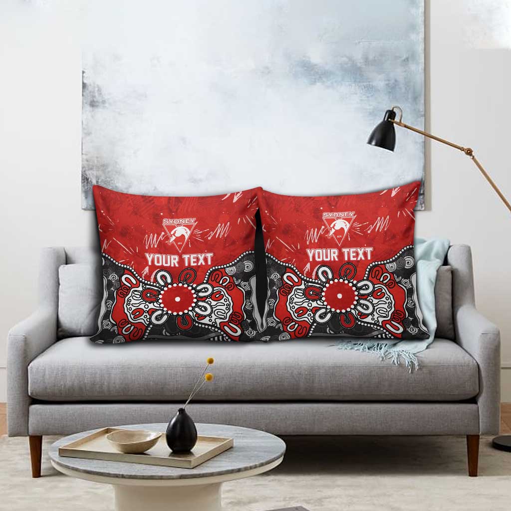 Personalized Sydney Swans Pillow Cover Aboriginal Dot Painting Graffiti Style