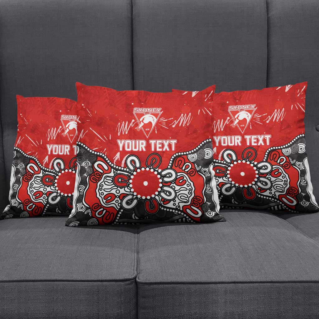 Personalized Sydney Swans Pillow Cover Aboriginal Dot Painting Graffiti Style