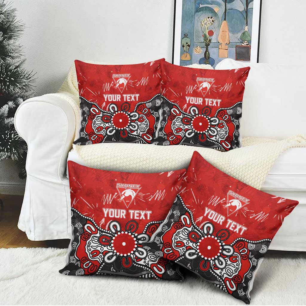 Personalized Sydney Swans Pillow Cover Aboriginal Dot Painting Graffiti Style