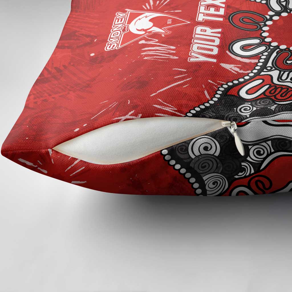 Personalized Sydney Swans Pillow Cover Aboriginal Dot Painting Graffiti Style