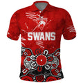 Personalized Sydney Swans Polo Shirt Aboriginal Dot Painting Graffiti Style