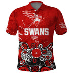Personalized Sydney Swans Polo Shirt Aboriginal Dot Painting Graffiti Style
