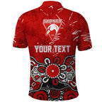 Personalized Sydney Swans Polo Shirt Aboriginal Dot Painting Graffiti Style