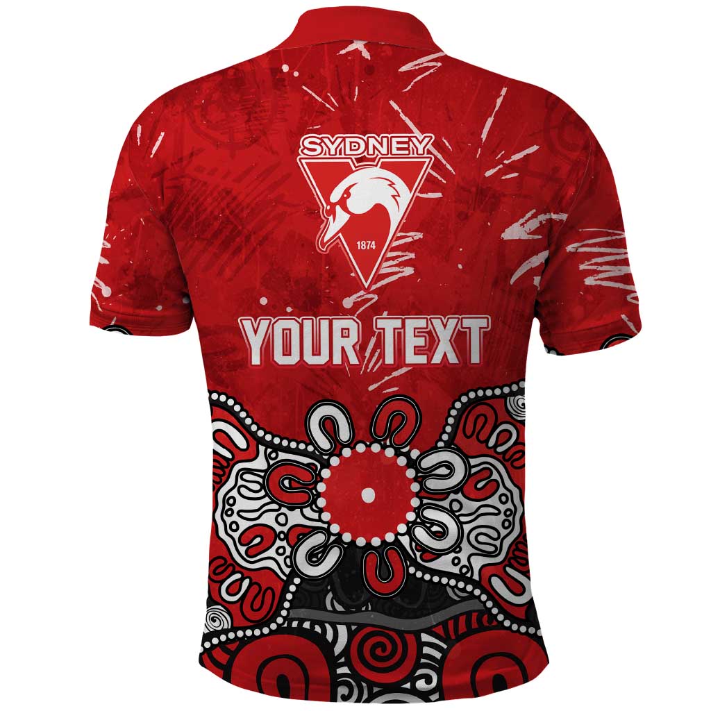 Personalized Sydney Swans Polo Shirt Aboriginal Dot Painting Graffiti Style