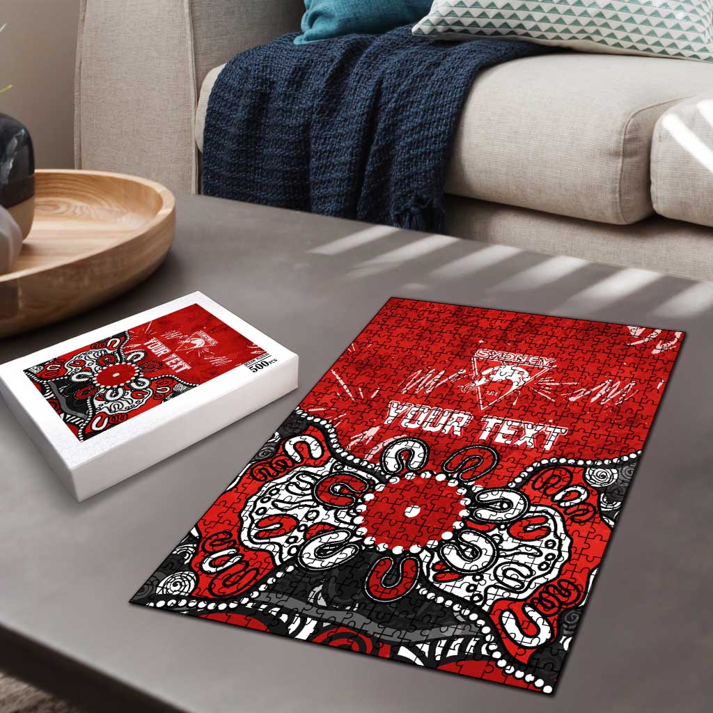 Personalized Sydney Swans Puzzle Aboriginal Dot Painting Graffiti Style
