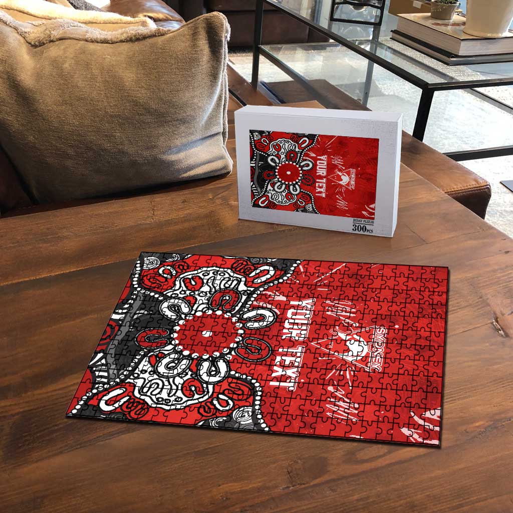 Personalized Sydney Swans Puzzle Aboriginal Dot Painting Graffiti Style