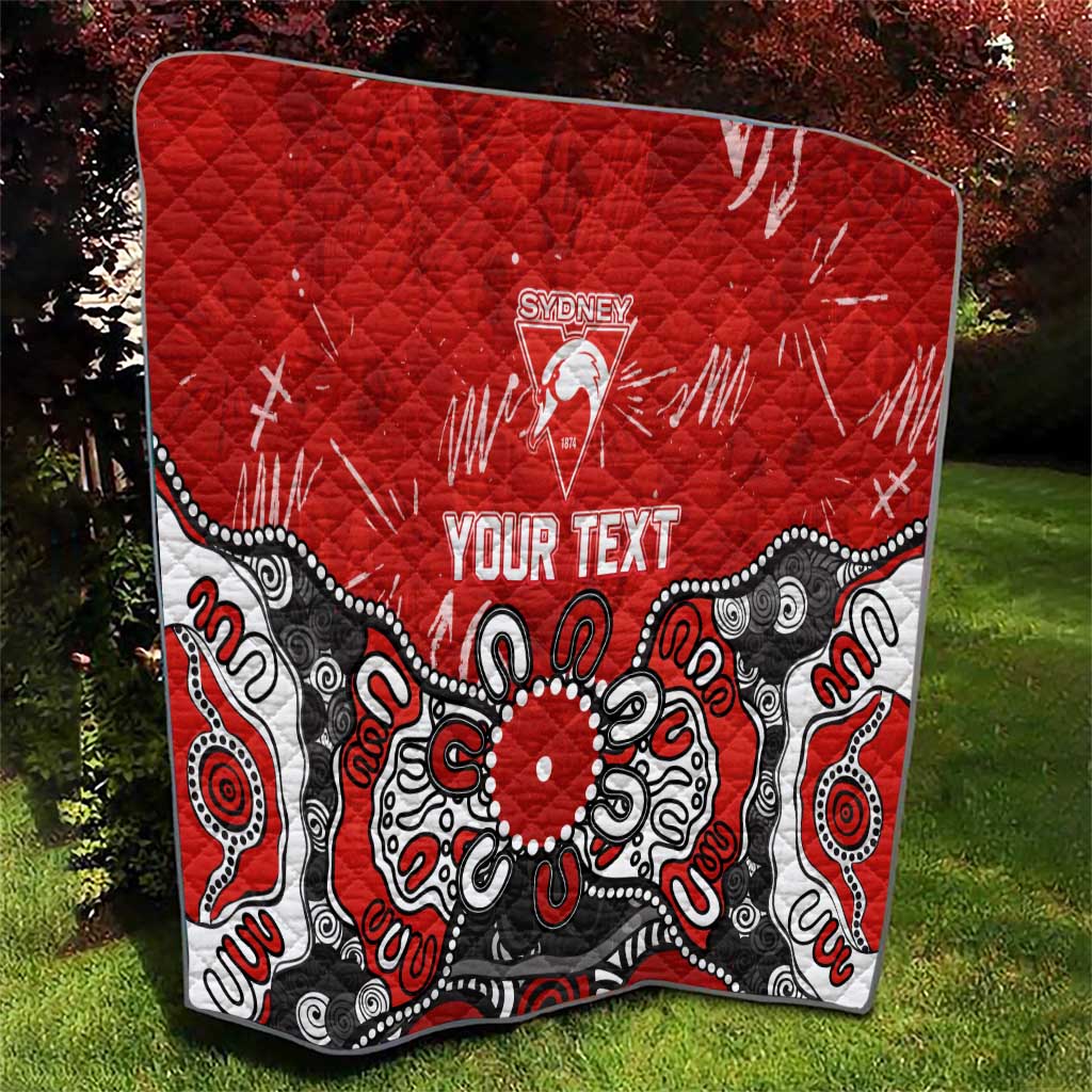 Personalized Sydney Swans Quilt Aboriginal Dot Painting Graffiti Style