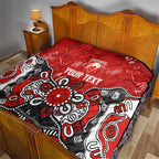 Personalized Sydney Swans Quilt Aboriginal Dot Painting Graffiti Style