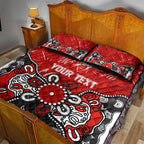Personalized Sydney Swans Quilt Bed Set Aboriginal Dot Painting Graffiti Style