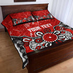 Personalized Sydney Swans Quilt Bed Set Aboriginal Dot Painting Graffiti Style