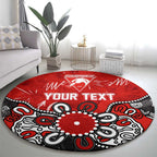 Personalized Sydney Swans Round Carpet Aboriginal Dot Painting Graffiti Style