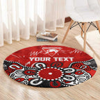 Personalized Sydney Swans Round Carpet Aboriginal Dot Painting Graffiti Style