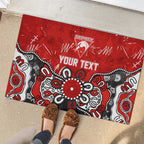 Personalized Sydney Swans Rubber Doormat Aboriginal Dot Painting Graffiti Style