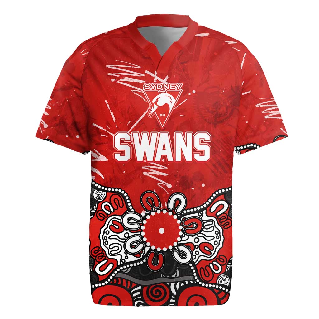Personalized Sydney Swans Rugby Jersey Aboriginal Dot Painting Graffiti Style