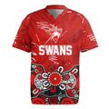 Personalized Sydney Swans Rugby Jersey Aboriginal Dot Painting Graffiti Style