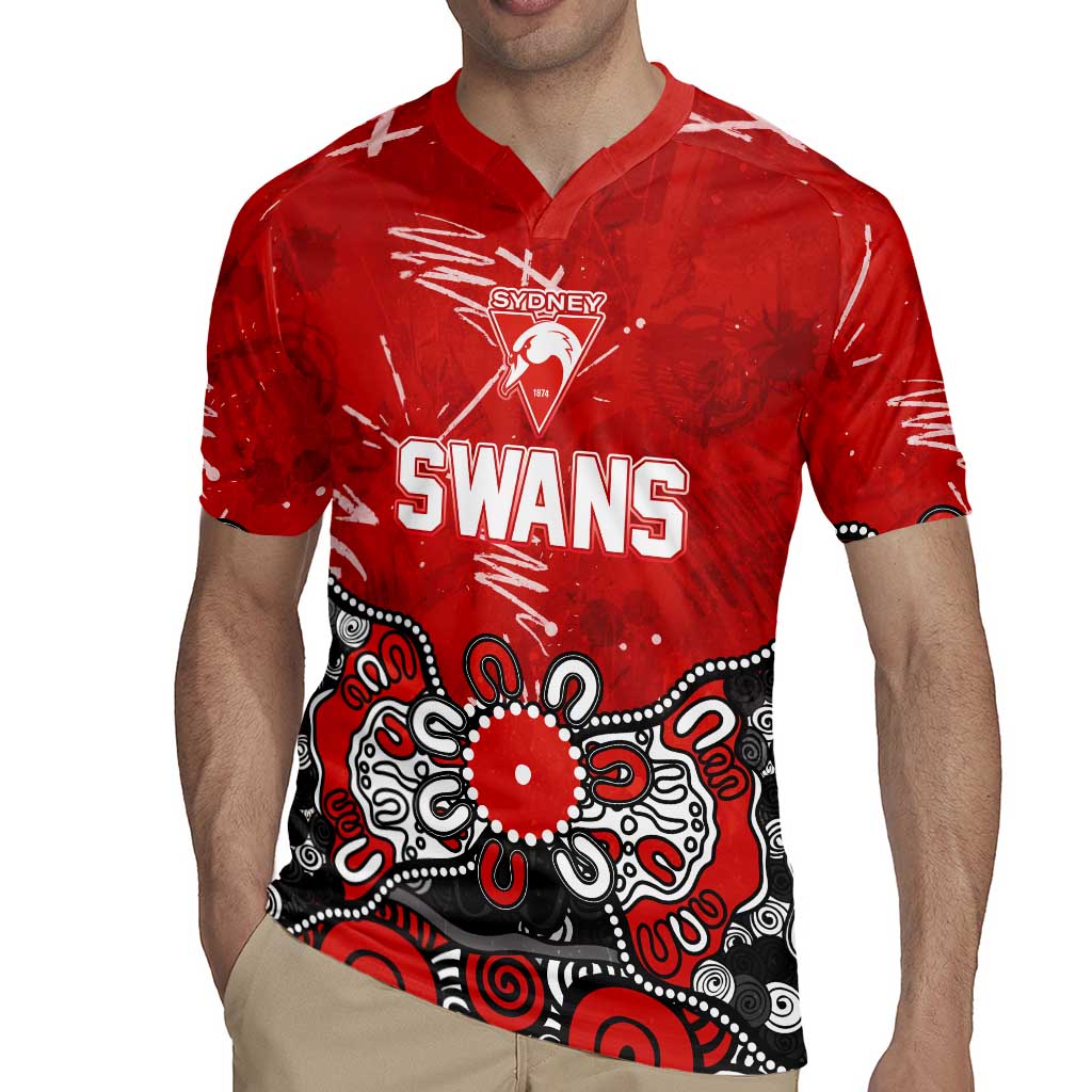 Personalized Sydney Swans Rugby Jersey Aboriginal Dot Painting Graffiti Style