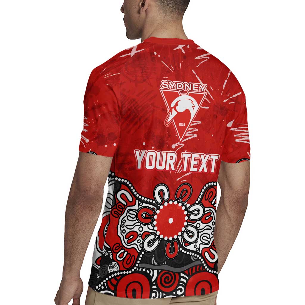 Personalized Sydney Swans Rugby Jersey Aboriginal Dot Painting Graffiti Style
