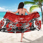Personalized Sydney Swans Sarong Aboriginal Dot Painting Graffiti Style
