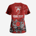 Personalized Sydney Swans Scrub Top Aboriginal Dot Painting Graffiti Style