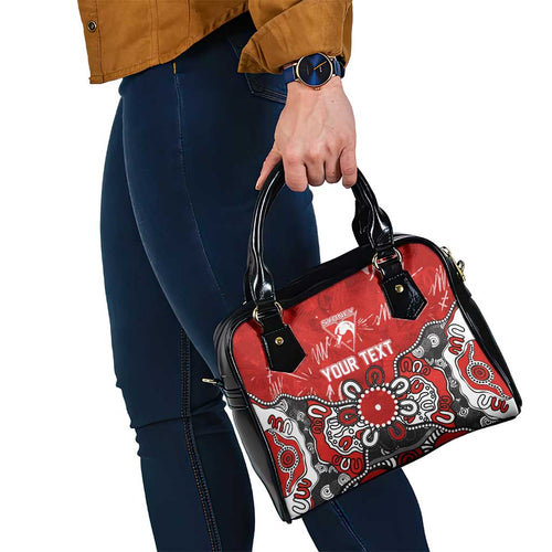 Personalized Sydney Swans Shoulder Handbag Aboriginal Dot Painting Graffiti Style
