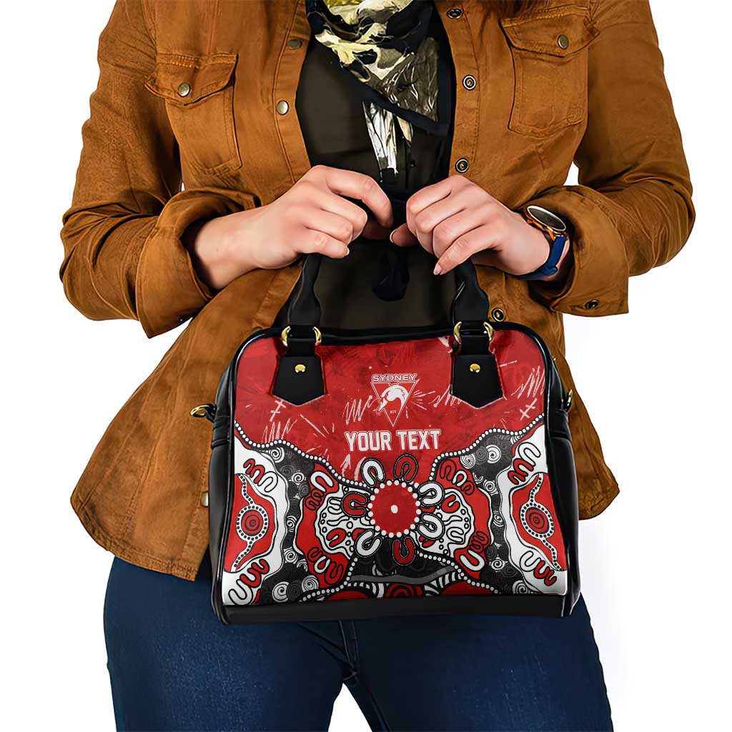 Personalized Sydney Swans Shoulder Handbag Aboriginal Dot Painting Graffiti Style